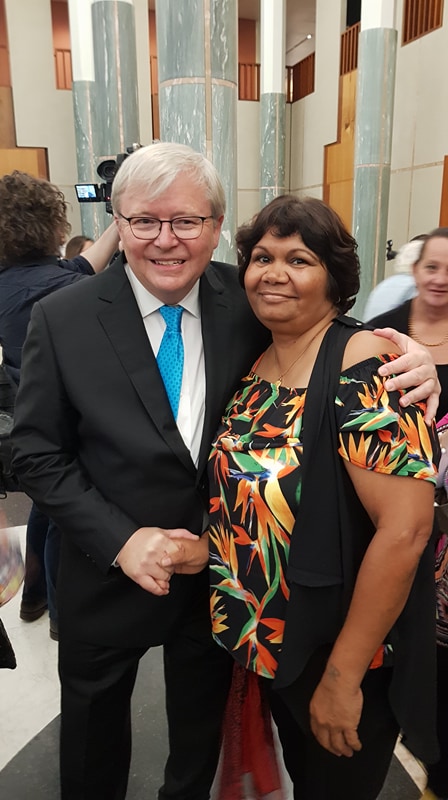 L-R Former Prime Minister Kevin Rudd with Patty Councillor