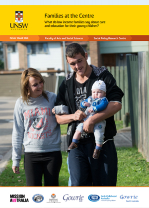 Screenshot of Families at the Centre: Policy Snapshot 2014 document